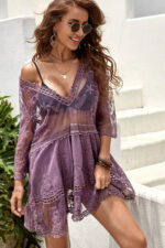 Cache Maillot Femme Ample Été Bohème Élégant Vêtement Plage Vacances-00000
