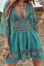 Cache Maillot Femme Ample Été Bohème Élégant Vêtement Plage Vacances-00000000