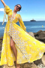 Cache maillot femme Été jaune soleil vêtement de plage léger et confortable