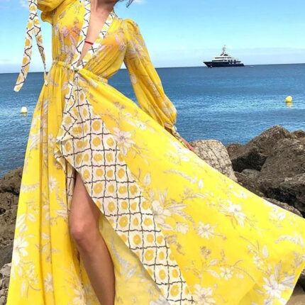 Cache maillot femme Été jaune soleil vêtement de plage léger et confortable