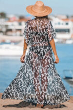 Cache Maillot Femme Été Léger Style Kimono Vêtement Plage Bohème-0