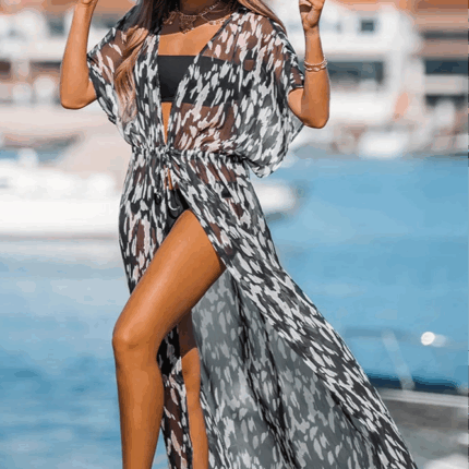 Cache Maillot Femme Été Léger Style Kimono Vêtement Plage Bohème