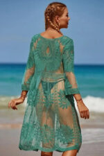 Cache Maillot Femme Tunique Plage Été Ample Légère Bohème Transparent-000000