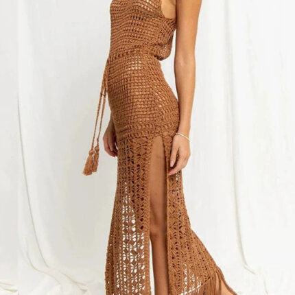Robe ajourée femme tendance soirée ou plage style bohème chic & sexy-0