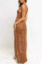 Robe ajourée femme tendance soirée ou plage style bohème chic & sexy-00