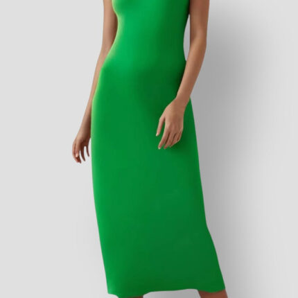 Robe Décontractée Femme Couleur Vert Tendance Style Tee Shirt Idéale Été