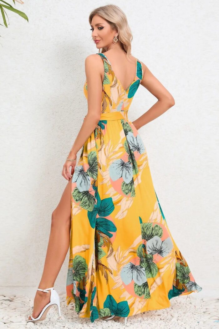 Robe d'été Femme Imprimé Floral Style Tropical Vacances Plage Iles-000