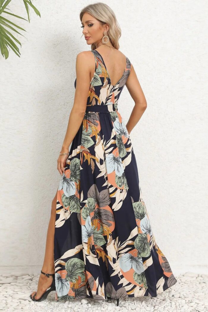 Robe d'été Femme Imprimé Floral Style Tropical Vacances Plage Iles-00000