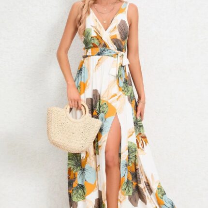 Robe d'été Femme Imprimé Floral Style Tropical Vacances Plage Iles