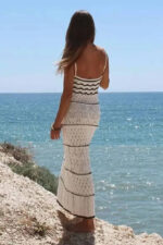 Robe d'été femme légère à bretelles fines, idéale pour la plage et les vacances-0000