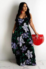 Robe d'été fleurie pour femme Élégante et colorée Idéale pour la plage ou les vacances-00
