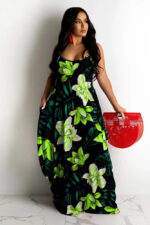 Robe d'été fleurie pour femme Élégante et colorée Idéale pour la plage ou les vacances-000