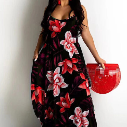 Robe d'été fleurie pour femme Élégante et colorée Idéale pour la plage ou les vacances