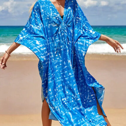 Robe d'été fluide bleu ciel, idéale pour la plage et les vacances