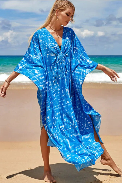Robe d'été fluide bleu ciel, idéale pour la plage et les vacances