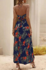 Robe d'été fluide imprimée tropical pour femme élégante et confortable-000000