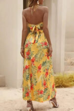 Robe d'été fluide imprimée tropical pour femme élégante et confortable-00000000