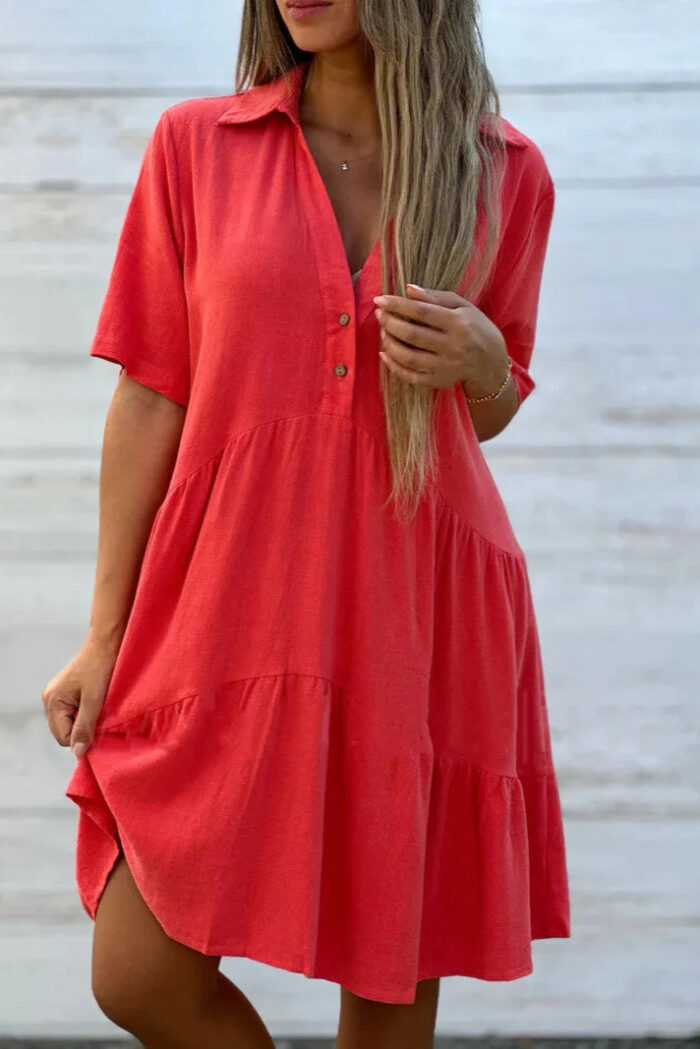 Robe d'été légère en coton pour femme Tenue décontractée et confortable-0