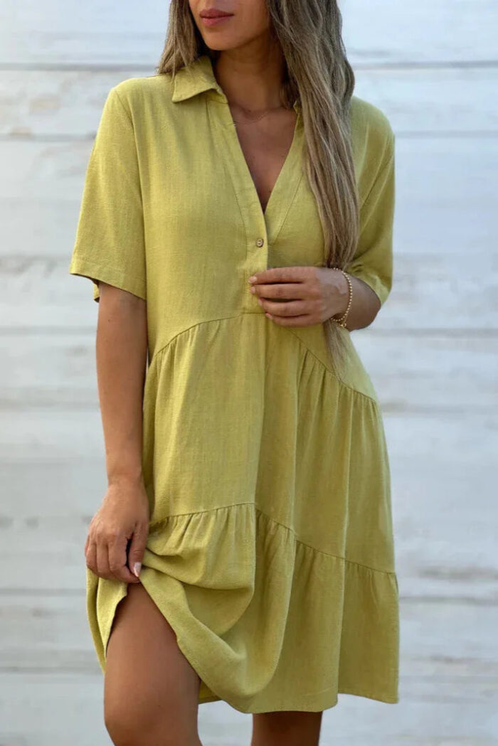 Robe d'été légère en coton pour femme Tenue décontractée et confortable-0000
