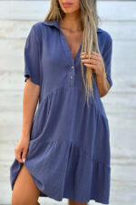 Robe d'été légère en coton pour femme Tenue décontractée et confortable-00000