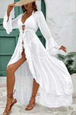 Robe Été Femme Longue Ample Bohème Plage Vacances Blanche Idéale Chaud-0