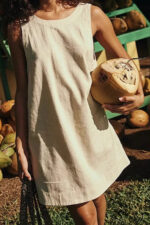 Robe Été Femme Style Naturel Tissu Durable Confortable et Respirant