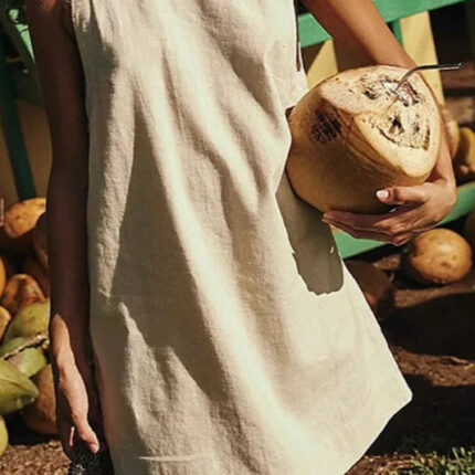 Robe Été Femme Style Naturel Tissu Durable Confortable et Respirant