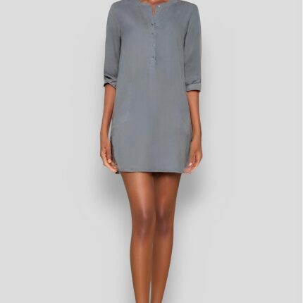 Robe Été Femme Style Tunique Ample et Confortable en Lin Aspect Naturel-0