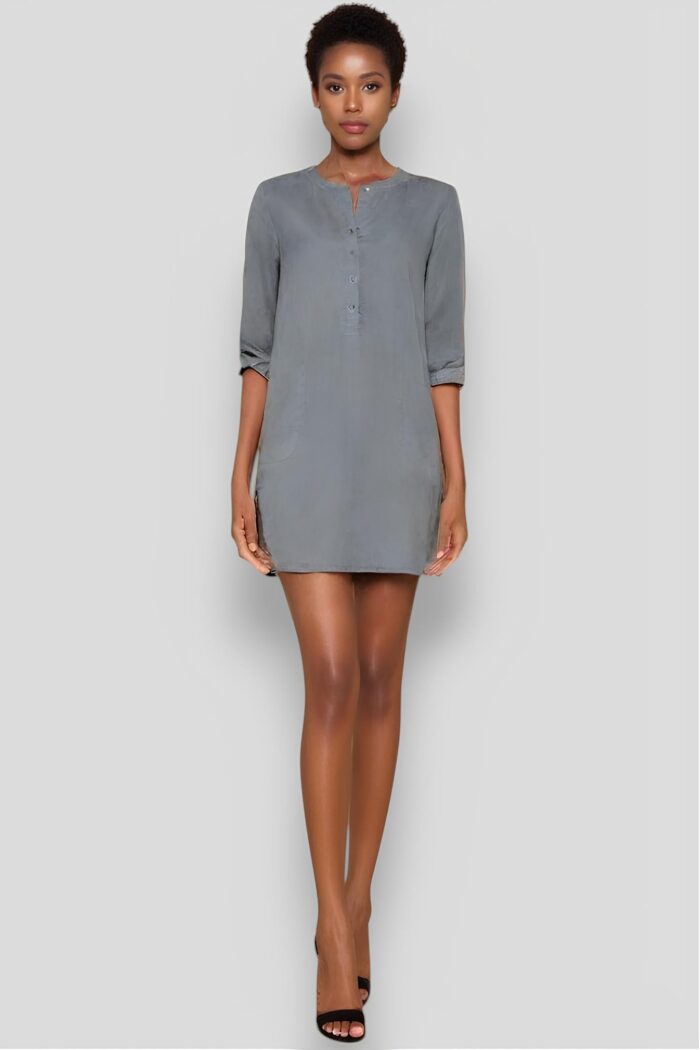 Robe Été Femme Style Tunique Ample et Confortable en Lin Aspect Naturel-0