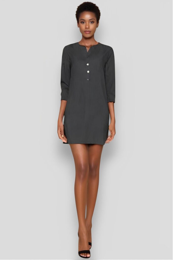 Robe Été Femme Style Tunique Ample et Confortable en Lin Aspect Naturel-00