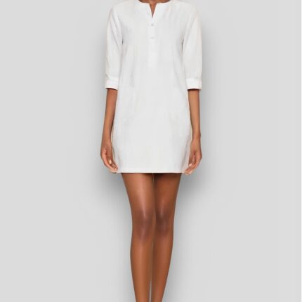 Robe Été Femme Style Tunique Ample et Confortable en Lin Aspect Naturel
