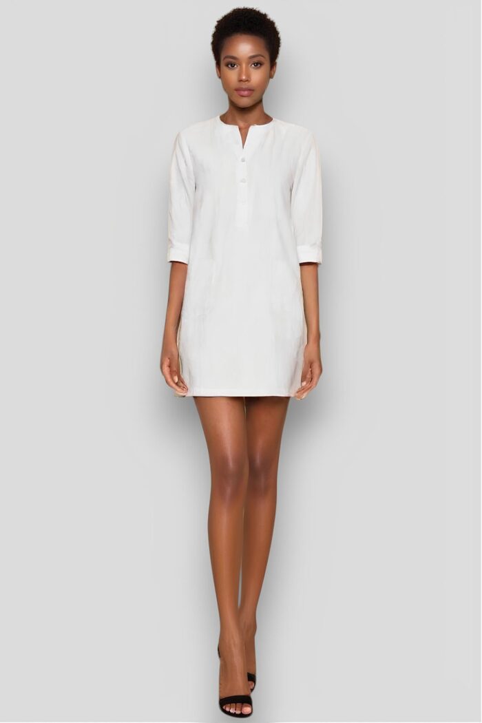 Robe Été Femme Style Tunique Ample et Confortable en Lin Aspect Naturel