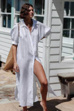 Robe Été Légère Femme Style Chemise Confortable et Élégante Tissu Popeline Tendance