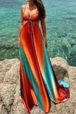 Robe Femme Couleur Automne Élégante Tendance Mode Féminine