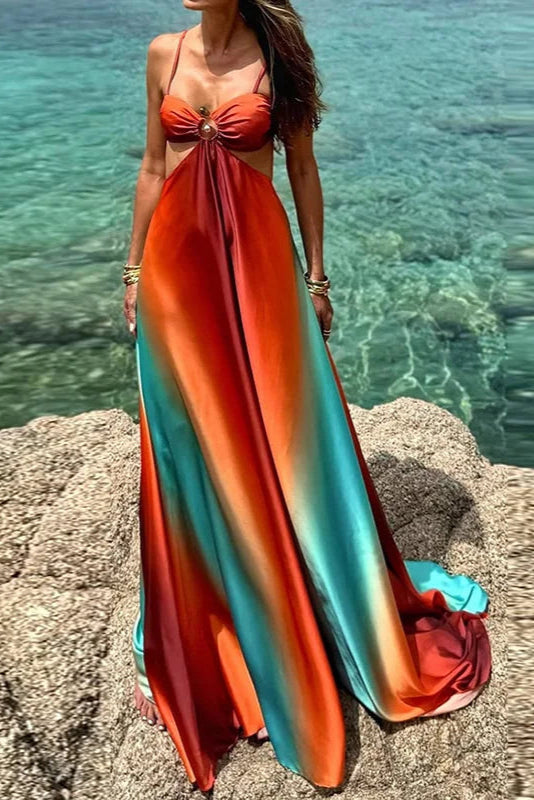 Robe Femme Couleur Automne Élégante Tendance Mode Féminine
