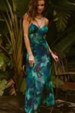 Robe Femme Élégante Bicolore Verte et Noire Coupe Moderne Tendance-0000