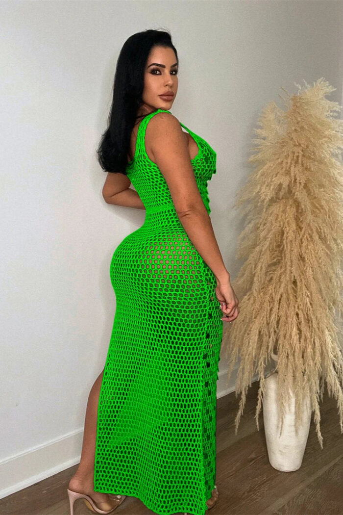 Robe Femme Élégante Crochet et Paillettes, Tenue de Soirée Festive-0000