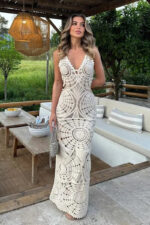 Robe Longue Blanche Style Bohème Élégant Idéale Été Mariage Plage