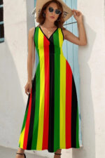 Robe Longue Bohème Multicolore à Motifs Ethniques pour Femme Style Décontracté