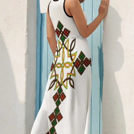 Robe longue femme élégante style ethnique africain pour occasions spéciales-0