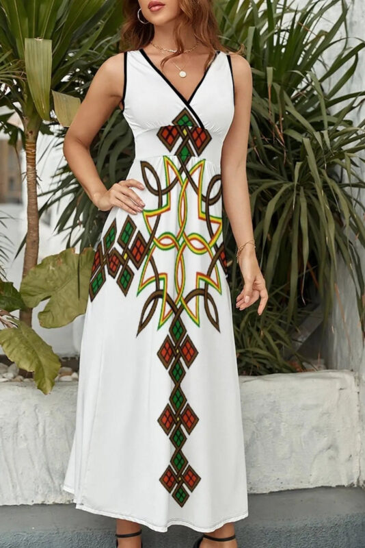 Robe longue femme élégante style ethnique africain pour occasions spéciales