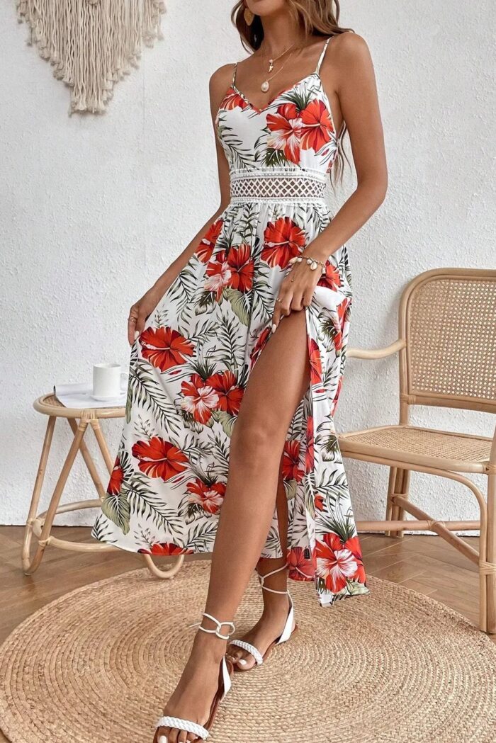 Robe Longue Imprimée Style Bohème Chic Élégante Tendance Été Femme-000