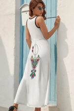Tenue Traditionnelle Femme Inspiration Berbère Élégante Caftan Long et Fluide Style Ethnique-00