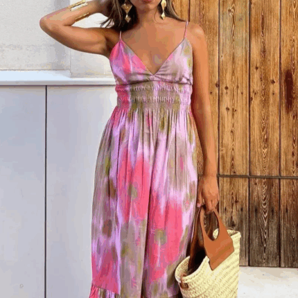 Tunique Été Femme Légère Rose Poudré Vêtement Plage Vacances-0